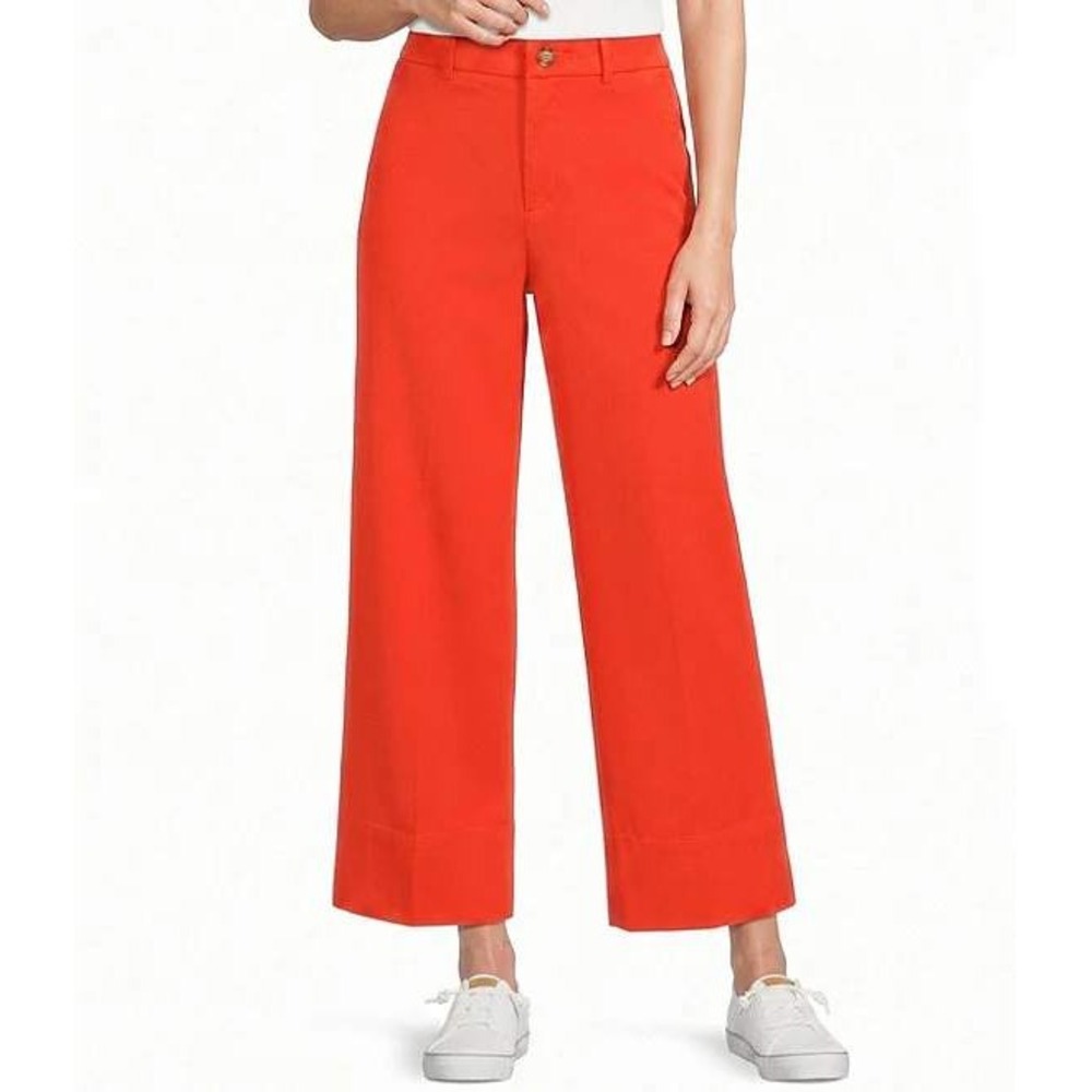 Spanx On-the-Go Wide Leg Crop Pants Sunset Red Orange 3X 3T Plus Size Regular